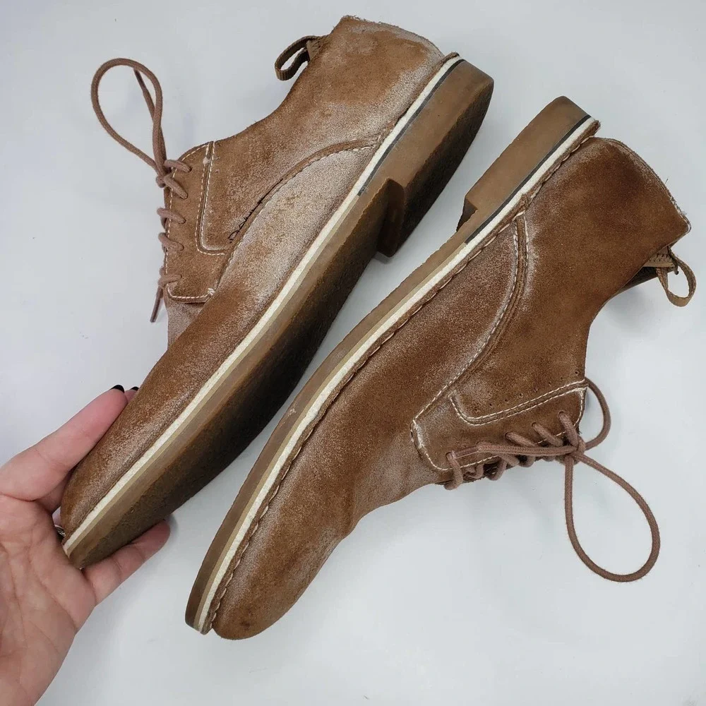 Steve Madden Stannis Brushed Suede Leather Oxford Men's 10‎ Tan